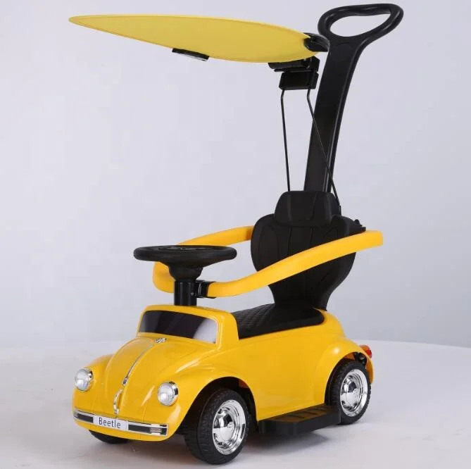 Beetle FTF Licensed Children Electric Cars Pink Baby Ride On Car With Push Handle