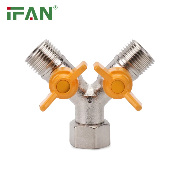 IFAN ASTM D2513 Заводская поставка Y образный шаровой газовый клапан 1/2 дюймов хромированный OEM латунный