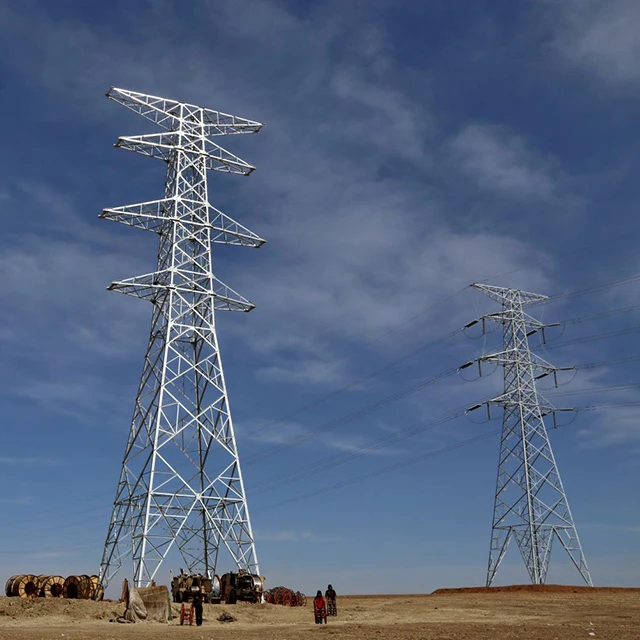 Hot Galvanized  330KV Angel Steel Frame Power Tower Lattice Transmission Line Tower