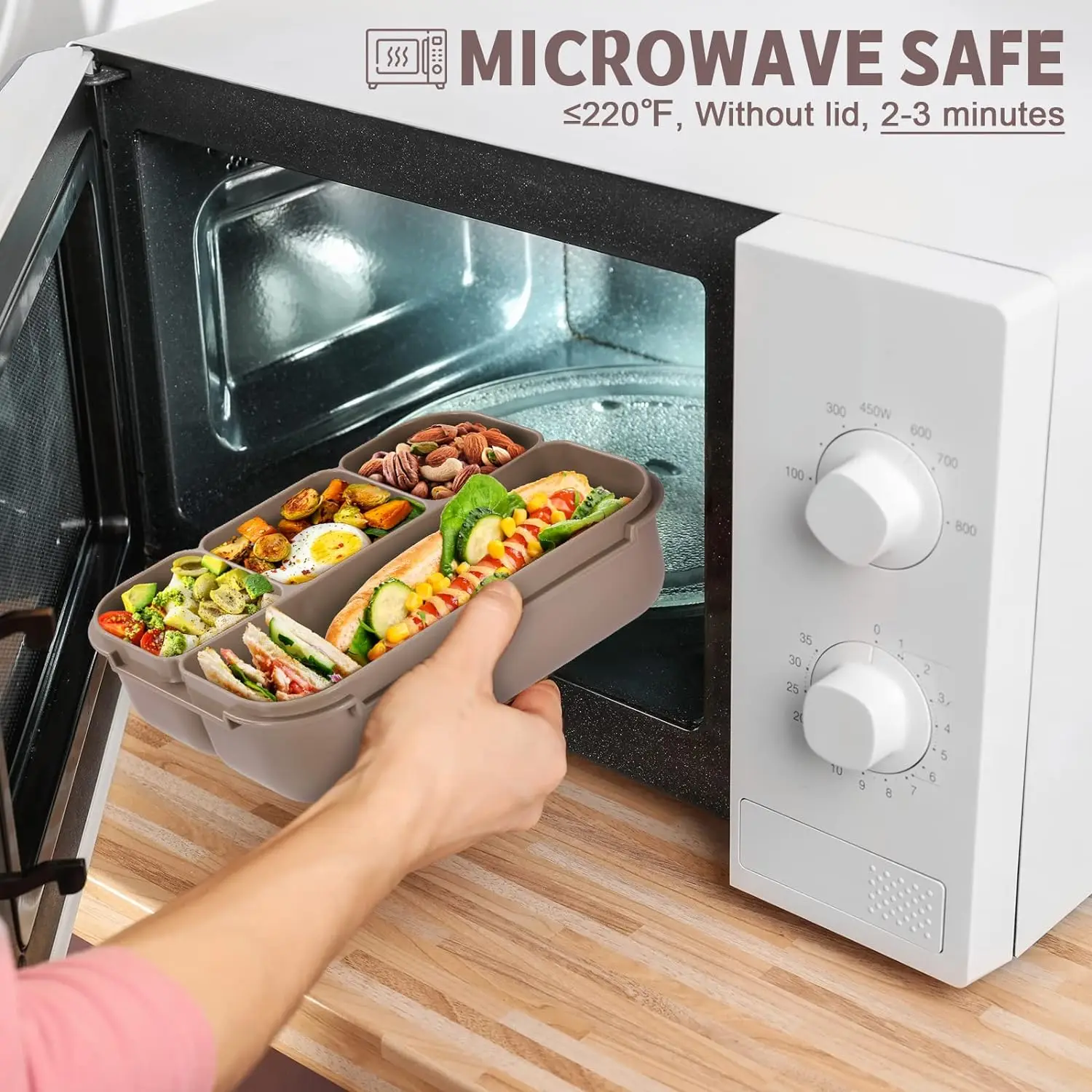 Bento Box Adult Lunch Box Containers for Adults  4 Compartments, Lunchable Food Container Microwave & Dishwasher Safe