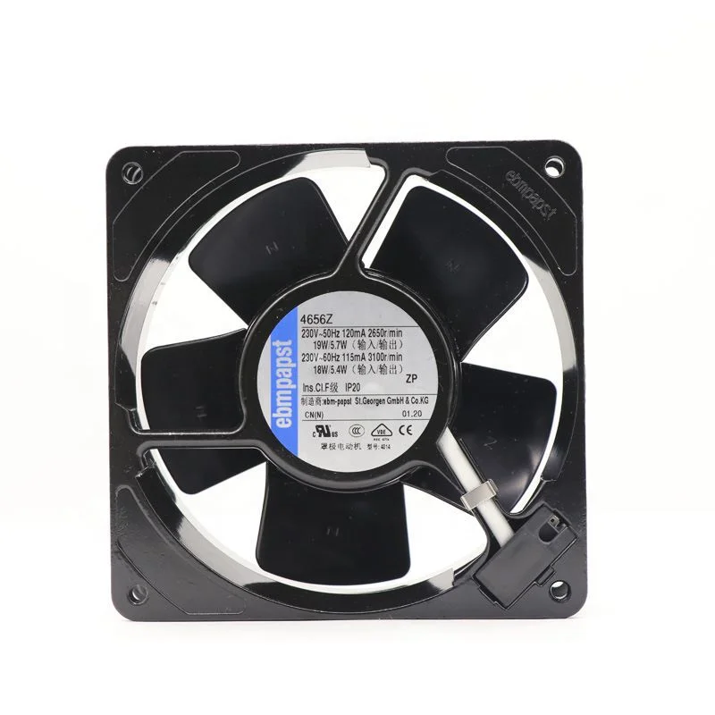 ebmpapst 4656Z 230V 4656Z-853 120x120x38mm 12cm 19W Metal High Temperature Heat Resistant Cabinet Cooling Fan W2K113-AD31-13