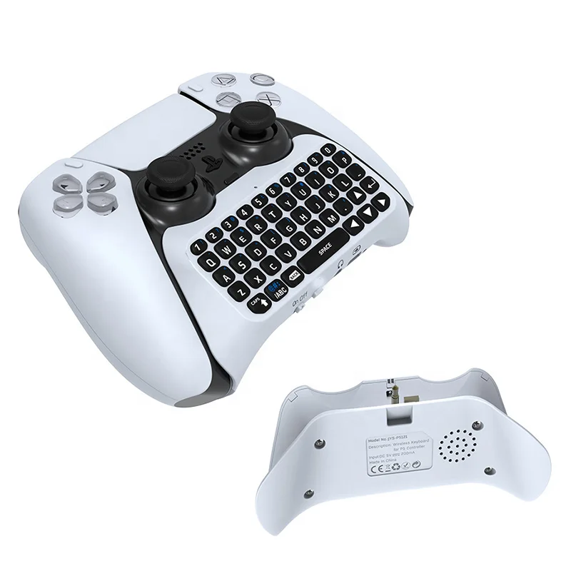 Wireless Keyboard for PS5 Controller Chatpad Message Game Keyboard Built-in Speaker with 3.5mm Audio Jack for PS5 accessories
