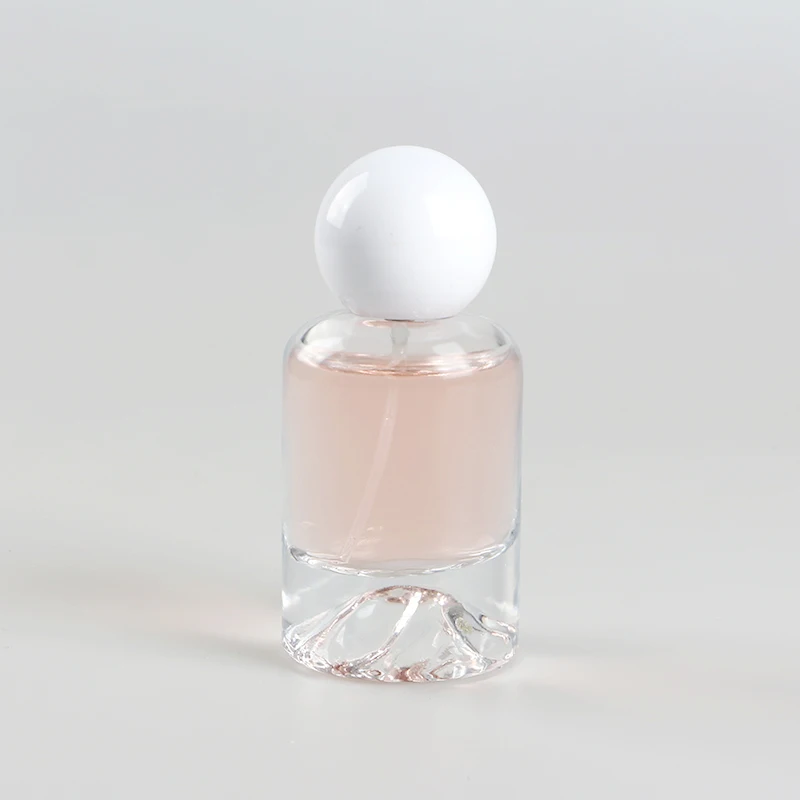 Mountain bottom design 100ml Wholesale round Fragrance Empty Perfume Bottle with crimp spray pump