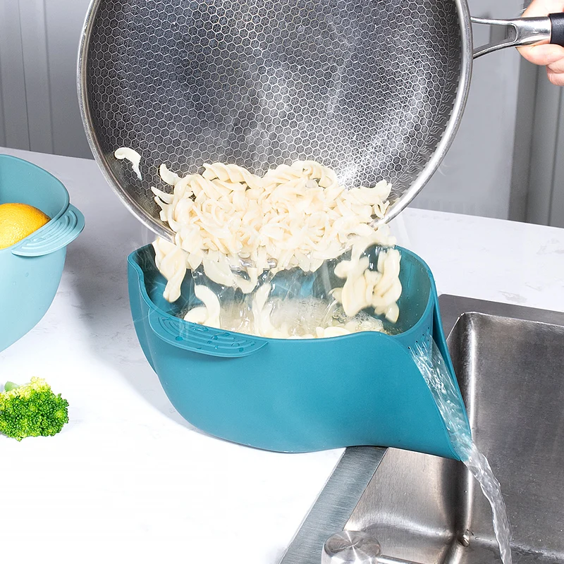 Multifunctional Vegetable Fruit Silicone Drain Basket Kitchen Storage Gadget Washing Basket Filter Food Strainers