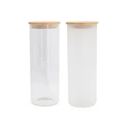 2022 Summer hot product 25oz Glass Tumbler sublimation clear frosted with lid and straw For Heat Press