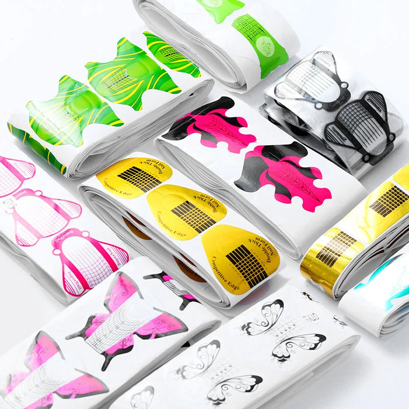 High Quality Customized Logo Print Double Thick  holographic Nail Forms manufacturer