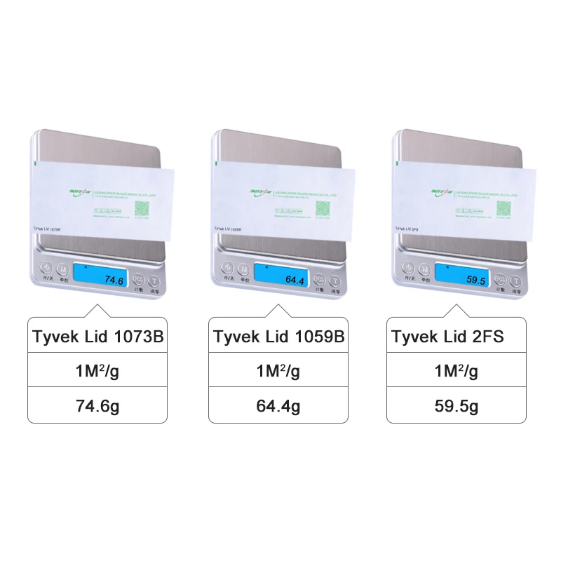 Medical Dupont Tyvek coated paper 1073B,1059B,2FS lid for tray