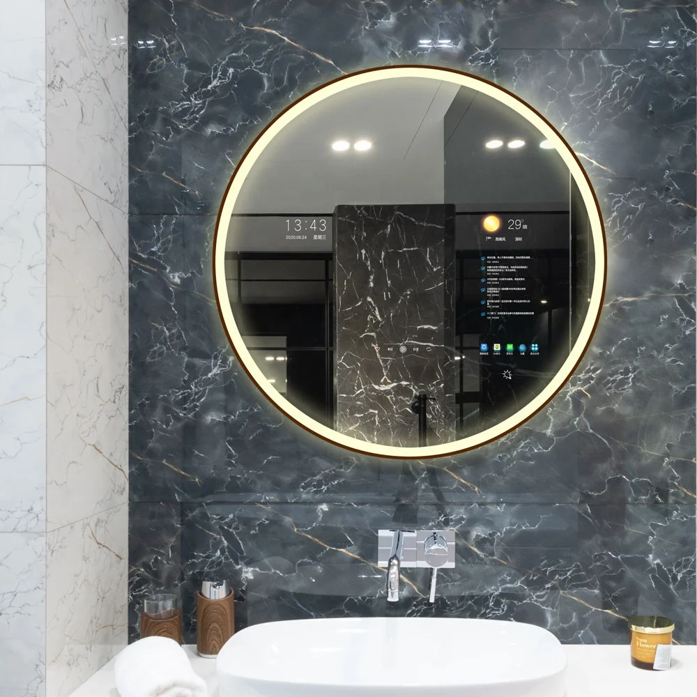 Modern Magic Mirror Round Video Music Playback Wifi HD Camera Smart Magic Android TV Mirror