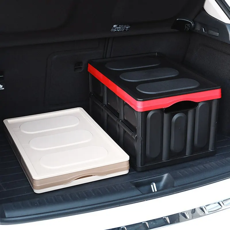 Foldable Durable Plastic Trunk Camping Organizer Travel Tidy Things Indoor Car Van Outdoor Bin Storage Box for Home