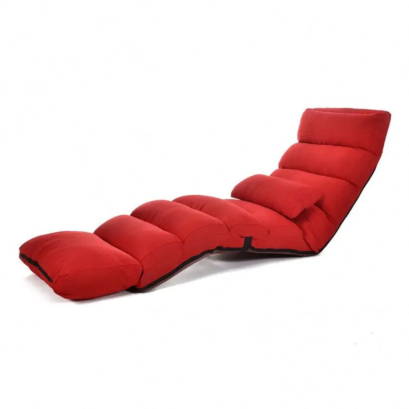 New design of linen fabric folding chair sofa bed multi-position recliner folding sofa chair