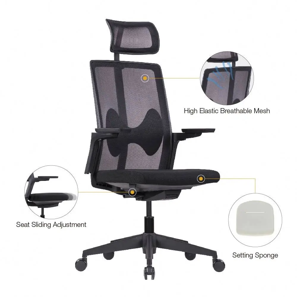 Korean Mesh Upholstered Office Chair with Butterfly Lumbar Support and Germany Bock Mechanism