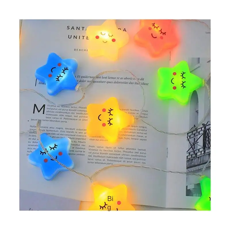 Five-Pointed Star LED String Lights Cartoon Styled Christmas Decoration for Bedroom Atmosphere USB Powered Decorative Lighting