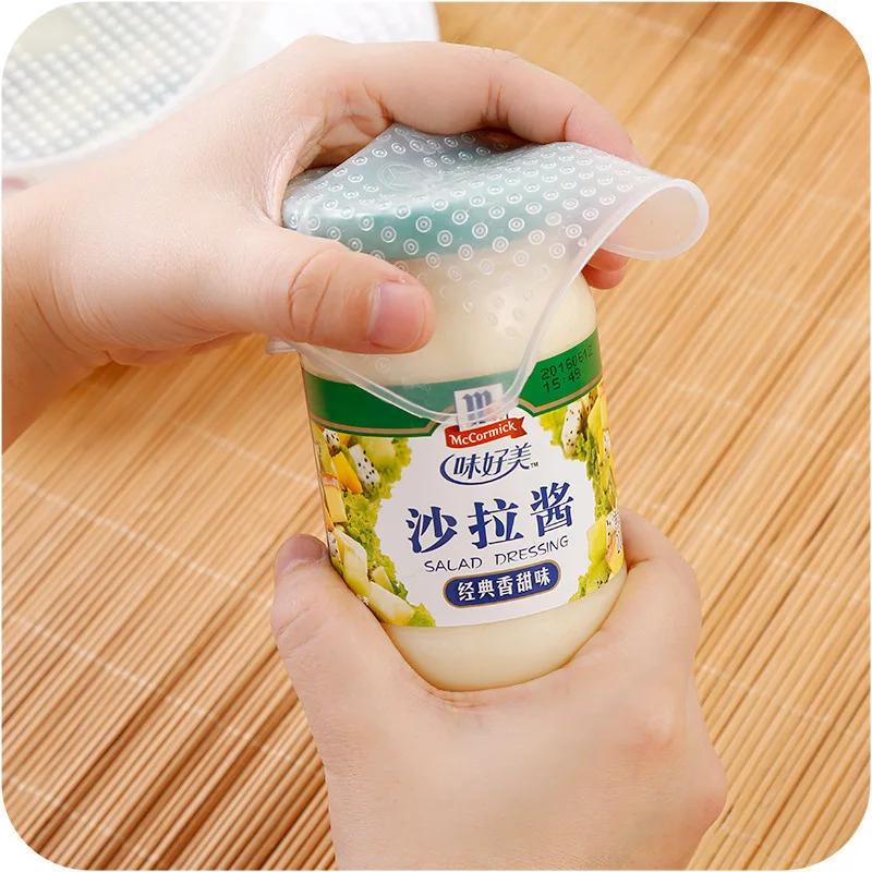 Food grade reusable elastic silicone stretch lids silicone wrap cover for food storage