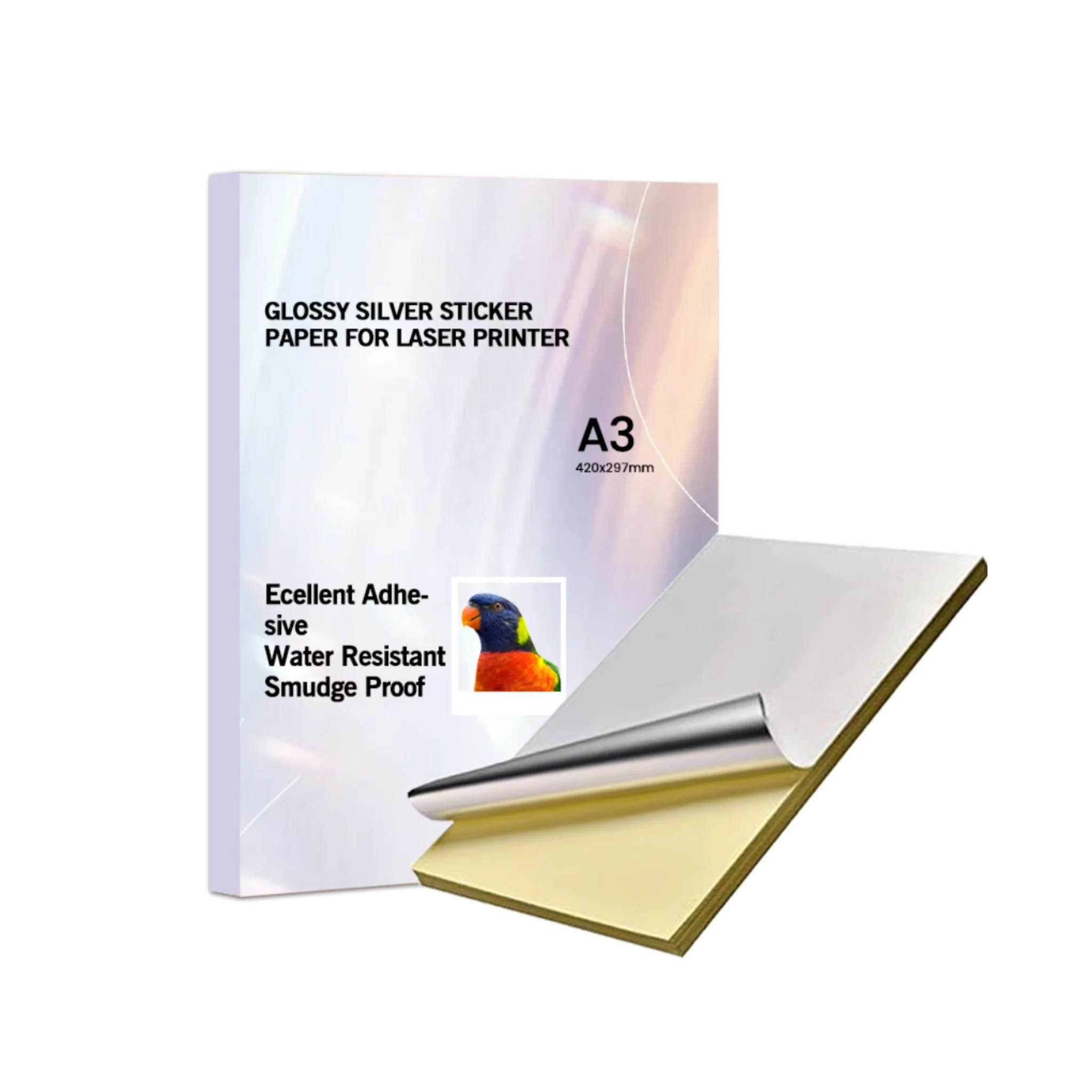Printable Full Color A4 Blank Waterproof Self Adhesive Glossy / Matte / Clear Film Sheet Vinyl Sticker Label Paper