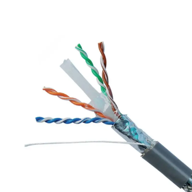 Indoor SF/UTP SFTP CAT6 Lan Cable 23AWG 0.57mm Copper PVC Jacket Shielded Network Bulk Communication Cable 550MHz 1000ft 305m