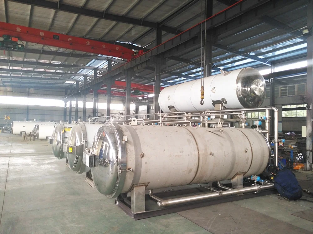 Hot water circulation dairy food Egg Sterilization steam retort machine