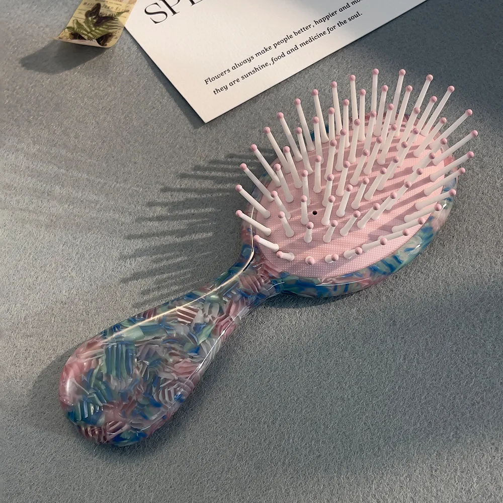 QIYI Hot Selling Mini Acetate Plate Anti Static Hair Comb Small Wide Teeth Air Cushion Hair Comb