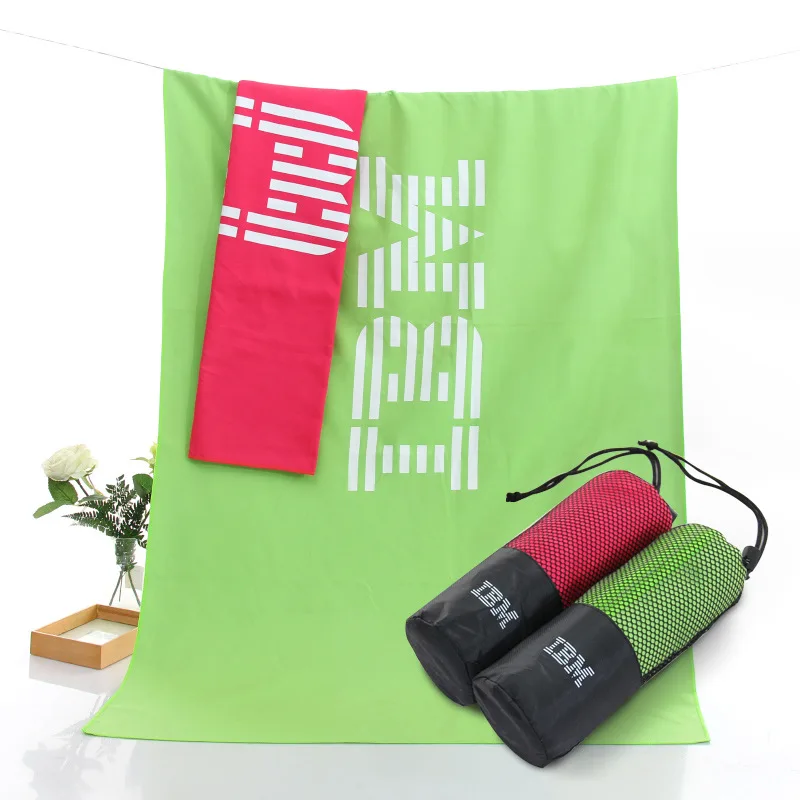 sand free factory wholesale custom printing sublimation with mesh bag  microfiber beach towel with travel bag