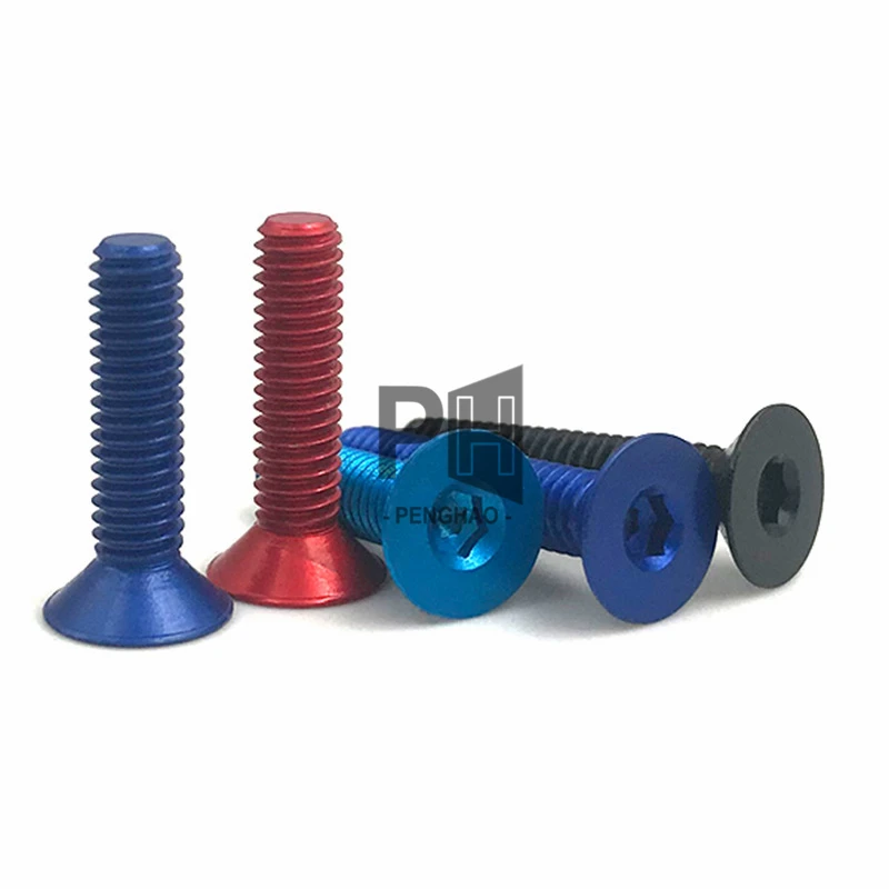 GR5 Titanium Bolt Plain M5x10 12 15 20 25 30 35mm Flat Countersunk Head Hex Socket Ti Screws Ktm Bolts Titanium