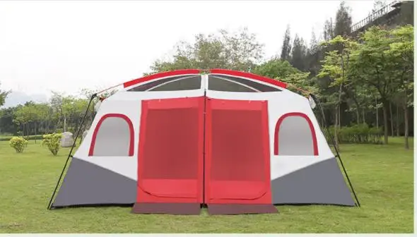 
8 Person Outdoor Waterproof Largest Camping Family Tent 5-6 person Luxurious Waterproof 2 Bedrooms Big Family Camping Tent 