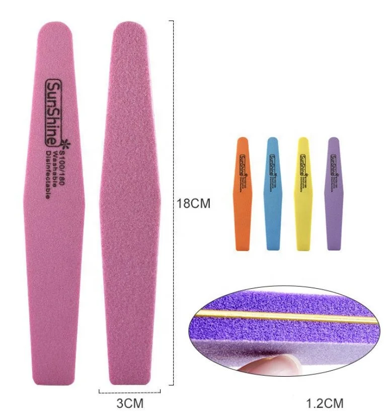 
Sunshine Diamond nail buffer nail Sponge File 100/180 Grit Nail File Disposable Washabale 
