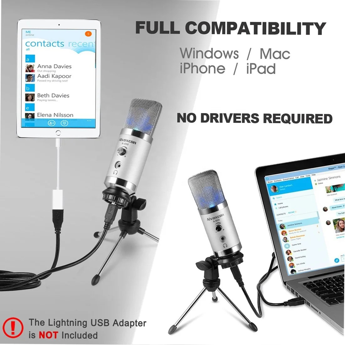 Кардиоидный студийный конденсатор для записи голоса S 800 Mic Kit