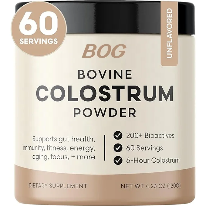 OEM/ODM 100% Pure Bovine Colostrum, 3rd Party Tested, Gut Health, Immunity, & Energy, 6-Hour Colostrum Powder Supplement