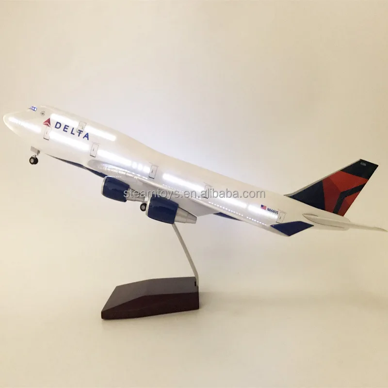 Customized USA Delta Air Lines Plane Model Boeing B747 Resin 47CM  747 Airplane Models for Airline School Graduation Gift