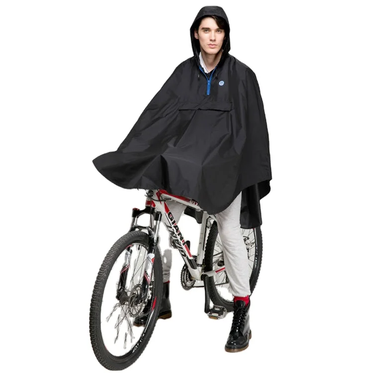 
100% waterproof reusable bicycle rain poncho polyester raincoat with PU coated 