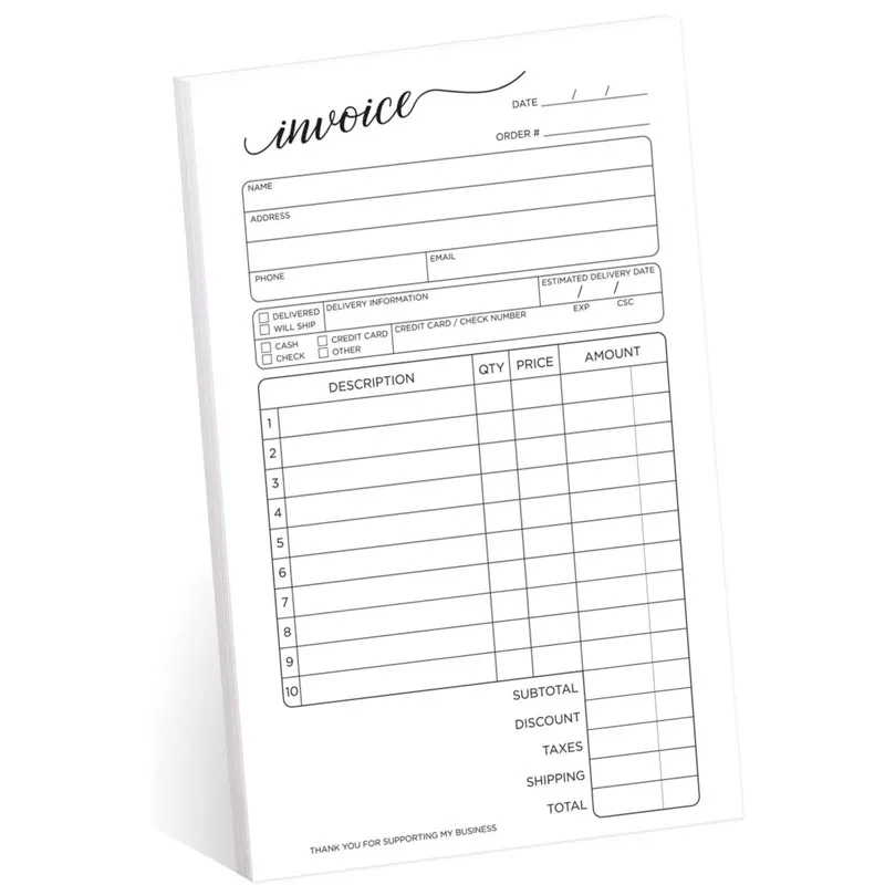 
China Manufacturer Wholesale Carbonless Paper Sales List Business Forms Receipt Book Invoice paper 
