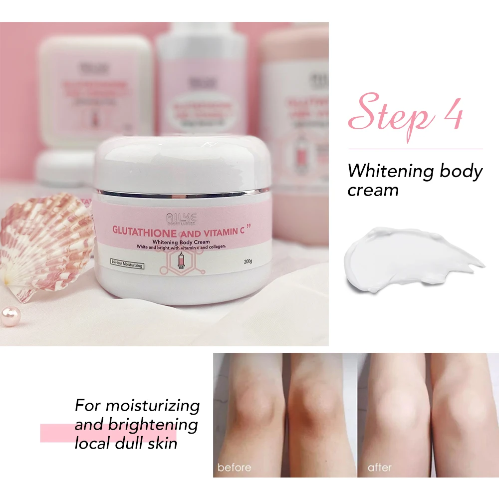 Butter Cream Whitening Body and Skin Color Brightening Skincare set Natural Body Serum