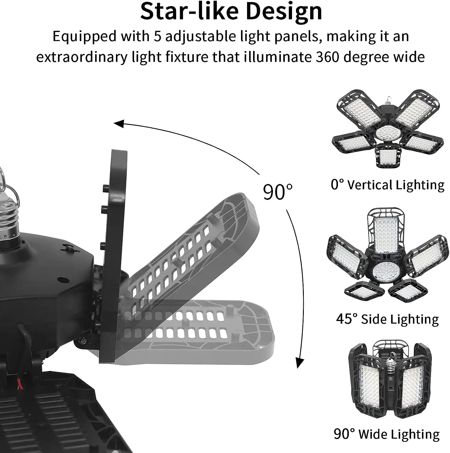 Solar Powered Shed Light Solar Pendant Light with Remote Control Large Solar Panel with 228 LED 5 heads portable solar light