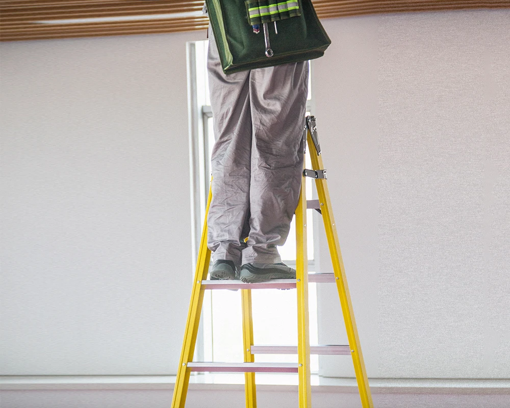 Стекловолоконная Изолированная лестница телескопическая ступенчатая лестница из стекловолокна