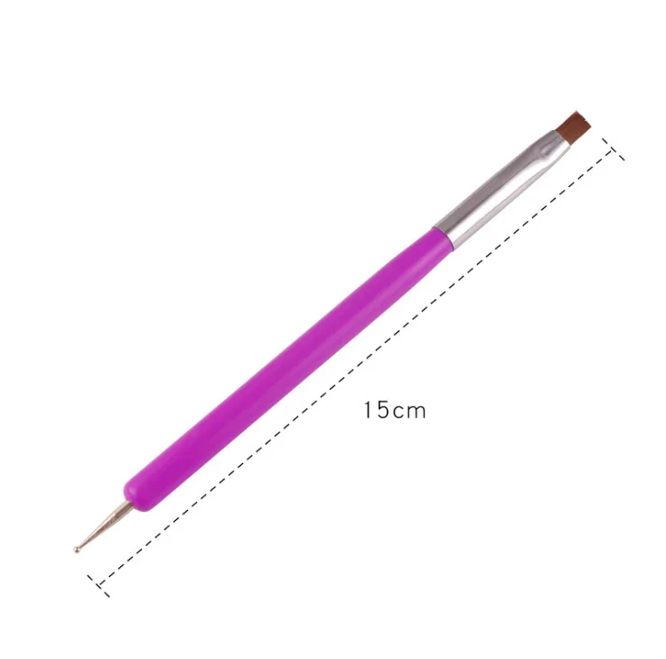 Dual-Purpose Nail Brush with Double-Headed Phototherapy Pen Flat Dot Drill Pen and Needle Brush for Nail Art
