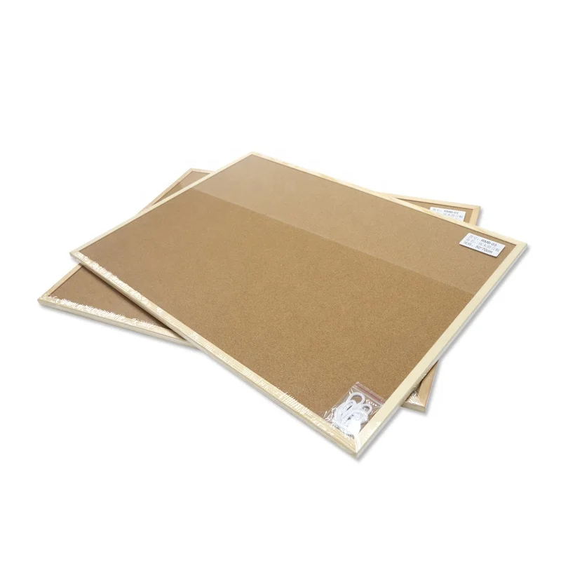 
Wall-mounted office cork board notice bulletin board with wooden frame 