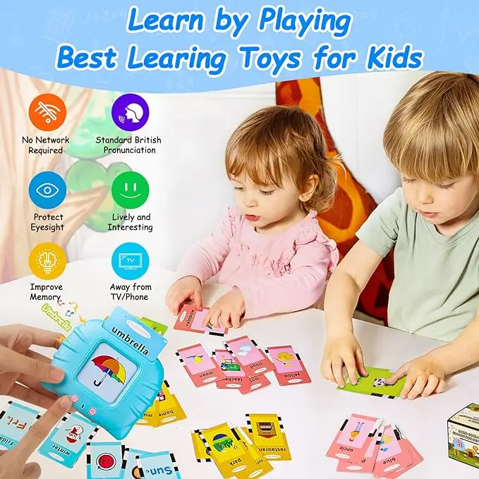 Preschool Learning & Reading Talking Flash Cards 224 Words Autism Sensory Toy for Toddlers Birthday Gifts