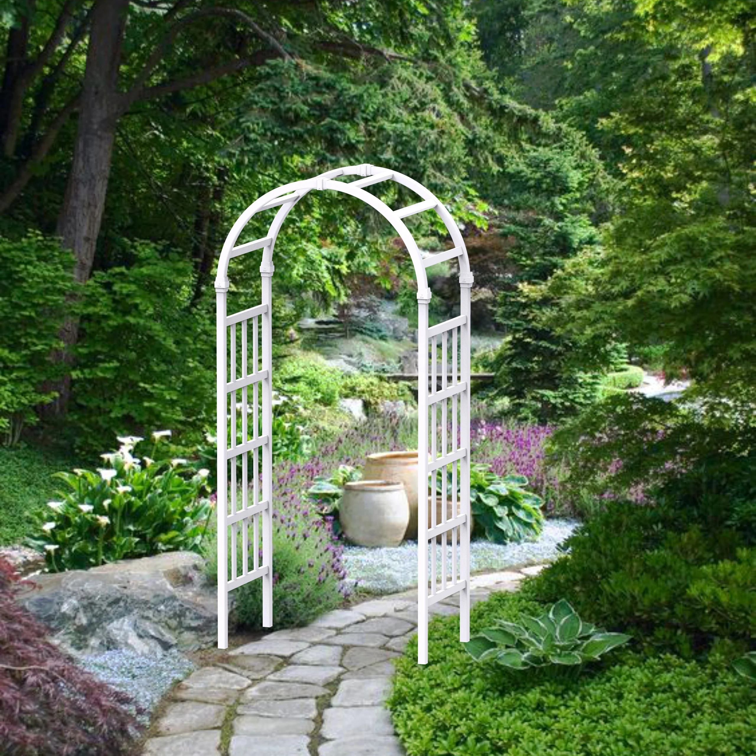 eco friendly white gardenarch plastic rose arbor for sale