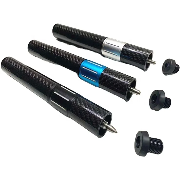 Black eight-bar billiard cue carbon fiber telescopic extension billiard cue rear handle extension billiard cue accessories