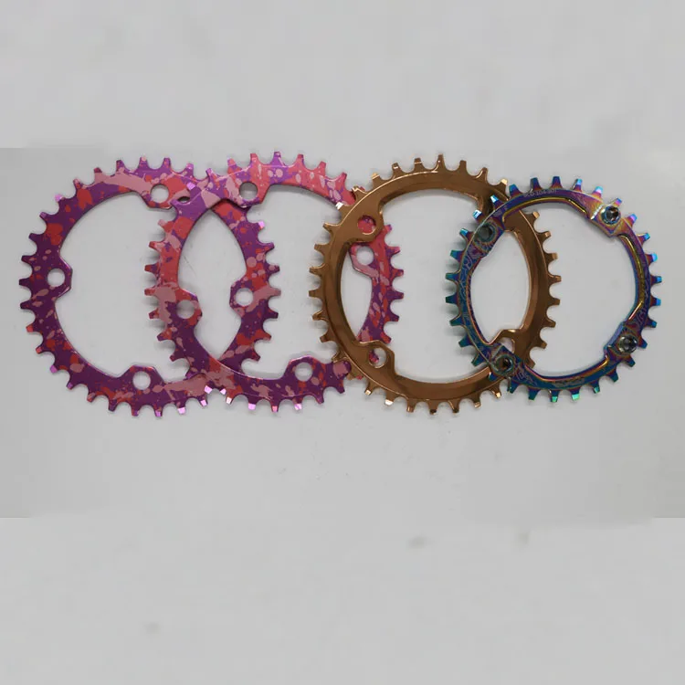 Aluminum alloy BCD104 bike Chain wheel dental plate gear wheel 32t/34t/36t/38t round and oval  mountain bicycle chainrings