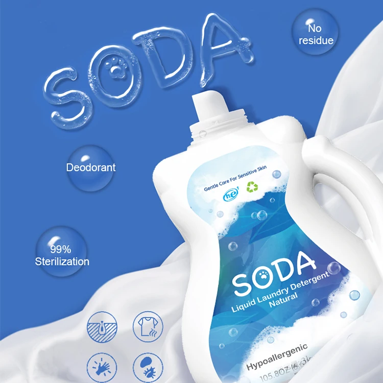 Antibacterial Liquid Laundry Detergent Natural Weak Alkaline Formula Soda Unscented Laundry Detergent Liquid