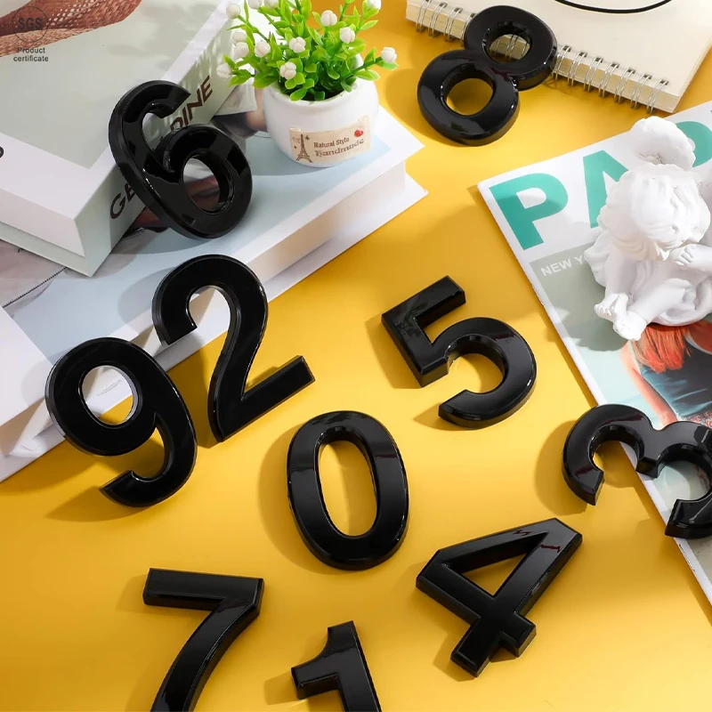 Минималистский дом адрес 0-9 самоклеящийся ABS пластиковый металлический знак для гостиничной квартиры номер двери