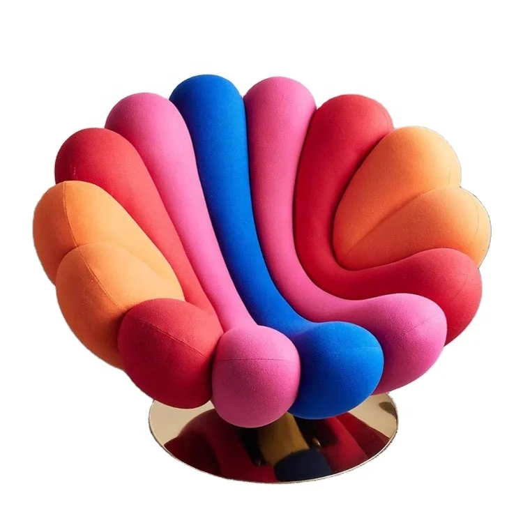 Ergonomic recliner Rainbow shape single computer chair with 360 degree rotation swivel chair office chair