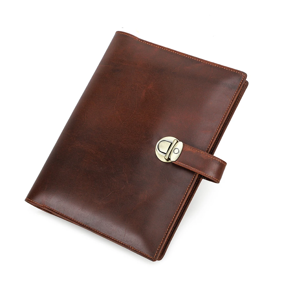 Vintage A5 Genuine Leather Notebook Journal Planner Cover with Pen Holder Travel Use Office Supplies CF9071