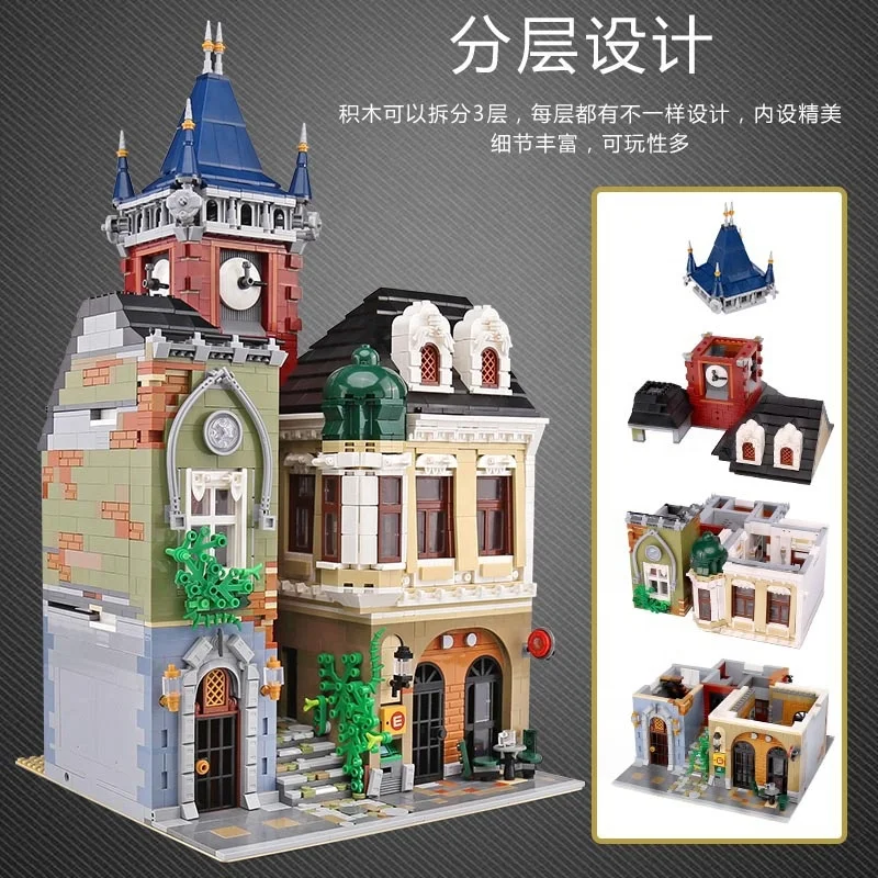 Wholesale 4030pcs City Street View Block Brick Toys Old Pub Model DIY Small Particle Building Block Sets for Kids