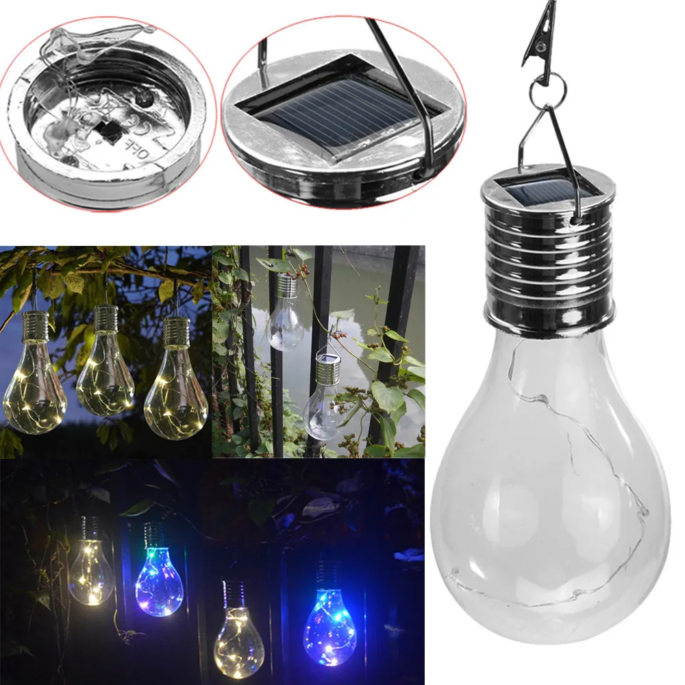 HOMIFINE Outdoor Hang Style IP65 Sensor Color Solar LED Light Bulb for Garden Festival Party