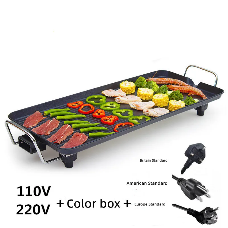 Многофункциональный Электрический бездымный гриль Алюминиевая антипригарная электрическая сковорода для