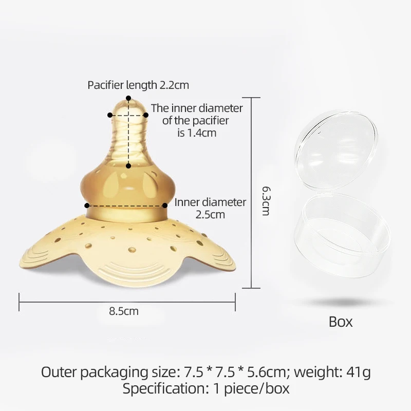 Hot sale silicone nipple breast shield portable breast feeding nipple overflow nipple shield with storage box baby pacifier