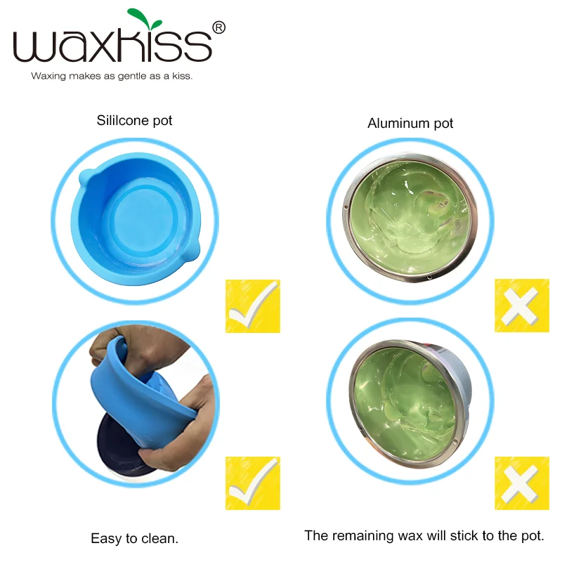 Factory Supply 500ml Mini Portable Silicone Pot Hair Removal  Heat-Resisting Silicone Bowls Wax Warmer Replacement Pot