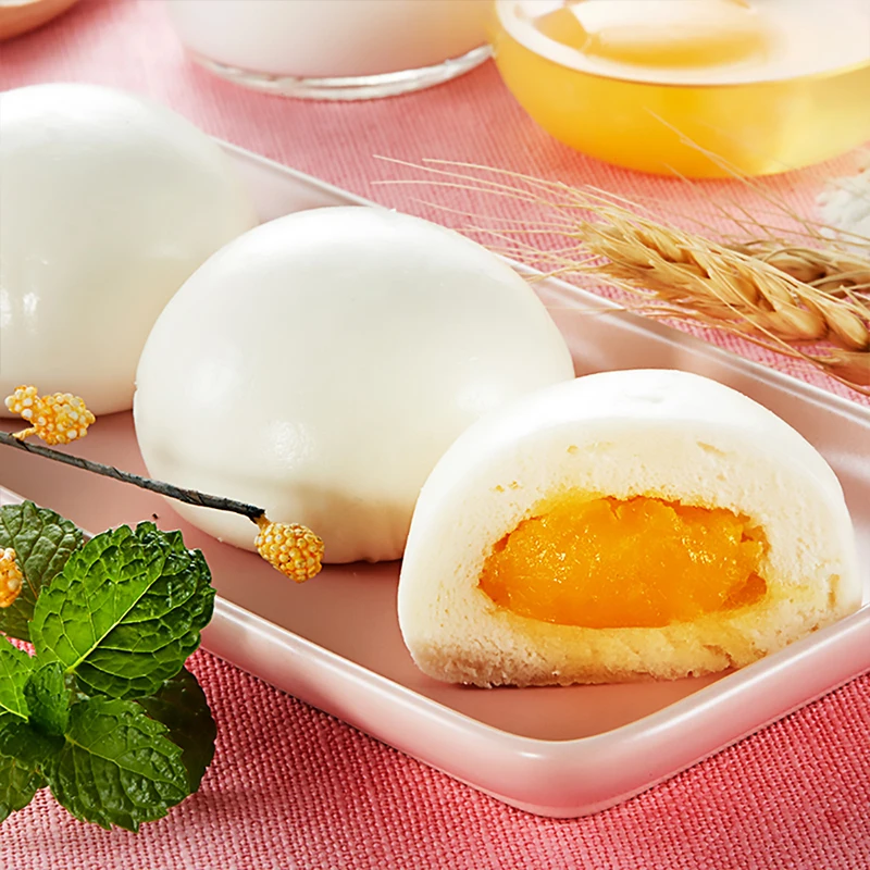 Quick-Frozen Dessert Sweet Custard Steamed Bun 5 Minutes Cooking Frozen Fast Food Bao with Custard Filling