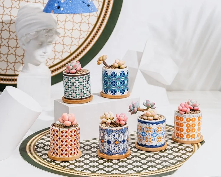 Northern European flowerpot ceramic meat pot European simple foreign trade wholesale flowerpot Amazon cross-border hot sale